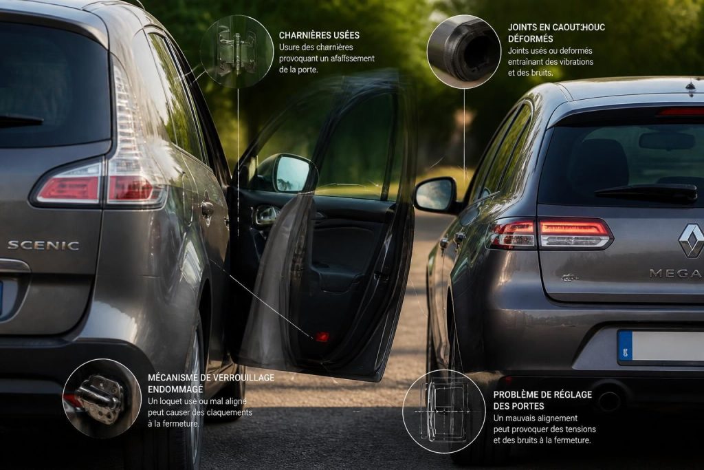 découvrez les causes fréquentes des claquements de porte sur les modèles scenic 3 et mégane 3, et apprenez comment les identifier pour éviter les problèmes.