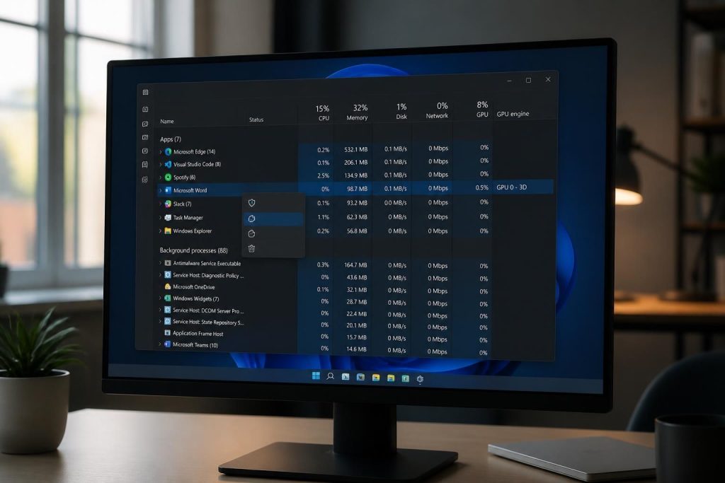 découvrez comment gérer et redémarrer les processus sous windows 11 avec notre guide complet sur l'utilisation du gestionnaire de tâches et l'exploration des processus en cours.